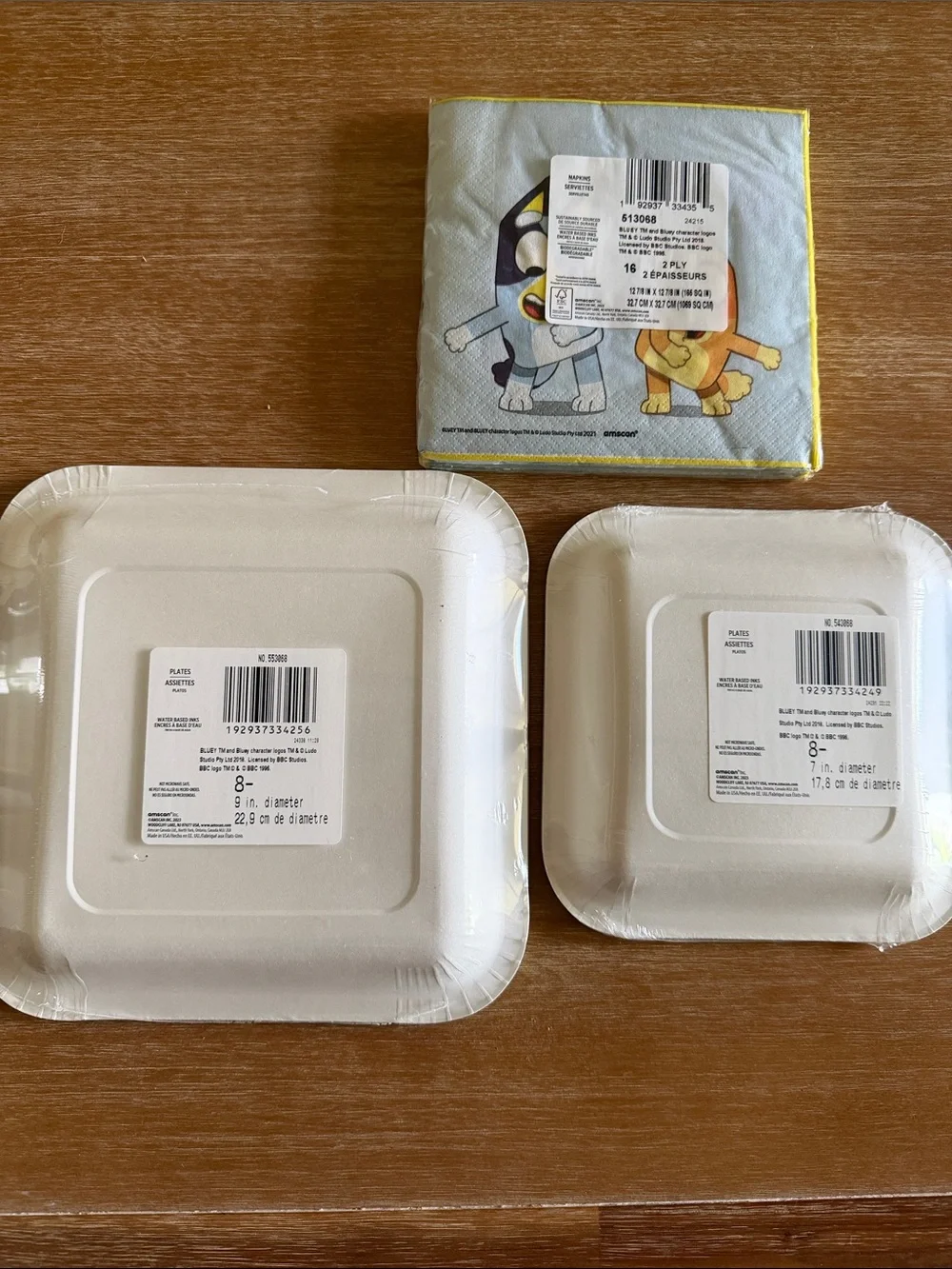Bluey Themed Yellow & Blue Disposable Party Plates and Napkins